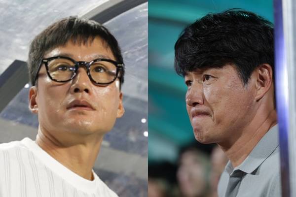 수원삼성 이정효 감독(왼쪽)과 수원FC 박건하 감독. /한국프로축구연맹 제공