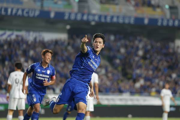 후반 11분 결승골을 터뜨린 수원삼성 고종현. /한국프로축구연맹 제공