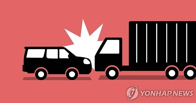 SUV - 대형화물차 교통사고 (PG) [권도윤 제작] 일러스트