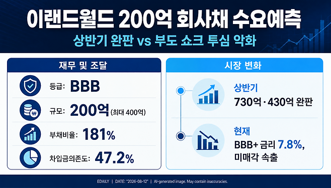 [마켓인]A·BBB 연쇄부도 쇼크…‘2전 2승’ 이랜드월드도 떤다