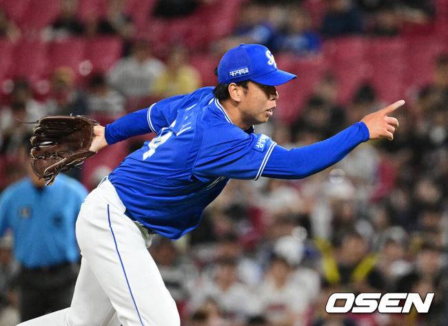 [OSEN=지형준 기자] 삼성 미야모리 사토시. 2026.08.12 / jpnews@osen.co.kr