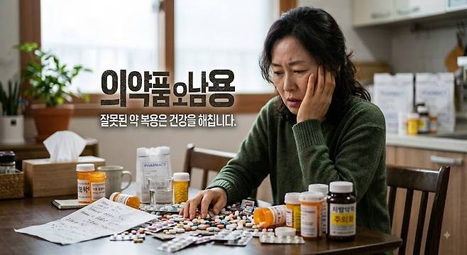 의약품 오남용을 키워드로 생성AI가 만든 이미지. [제미나이]