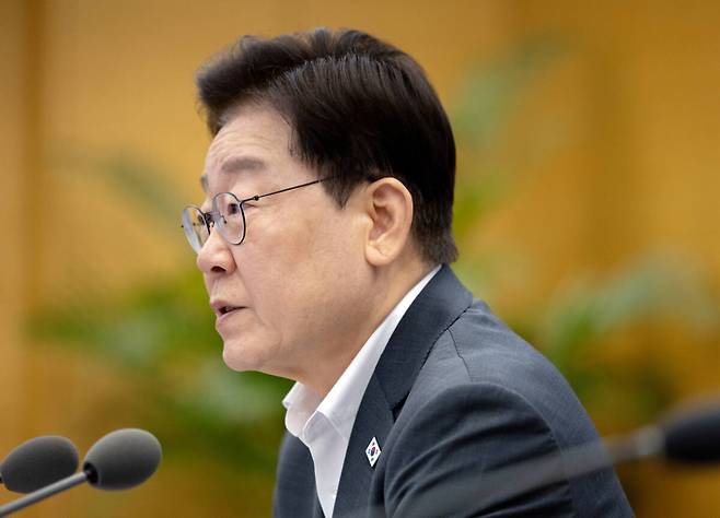 이재명 대통령이 21일 청와대에서 열린 국민주권정부 제1차 반부패정책협의회에서 발언하고 있다. 연합뉴스