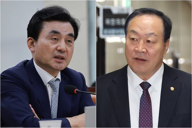 안규백 국방부 장관(왼쪽)과 국민의힘 한기호 의원 [연합뉴스 자료사진]