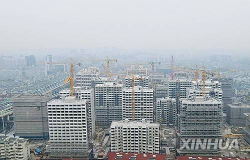 중국 상하이의 건물 공사 현장 [신화 연합뉴스 자료사진]