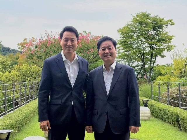 오세훈 서울시장과 김영배 더불어민주당 서울시당위원장 오찬 간담회