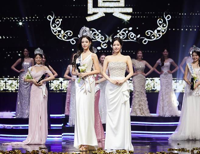 제70회 미스코리아 '진' 우서윤(왼쪽)과 제69회 미스코리아 '진' 정연우. 글로벌이앤비 제공