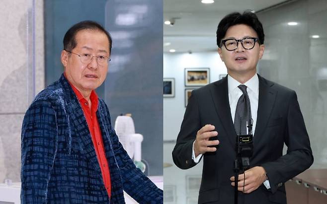 (왼쪽부터) 홍준표 전 대구시장, 한동훈 무소속 의원. 연합뉴스