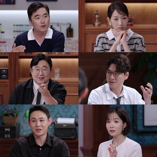 [서울=뉴시스] 23일 오전 8시35분 방송되는 SBS 지식 건강 예능 '세 개의 시선'에서는 MC 김석훈과 소슬지, 과학 전문 작가 곽재식, 도슨트 이창용, 가정의학과 전문의 이현희, 내과 전문의 정용환이 몸속에 숨어 있는 '좀비 세포'와 건강한 노화의 비밀을 살펴본다. (사진=SBS) 2026.08.22. photo@newsis.com *재판매 및 DB 금지