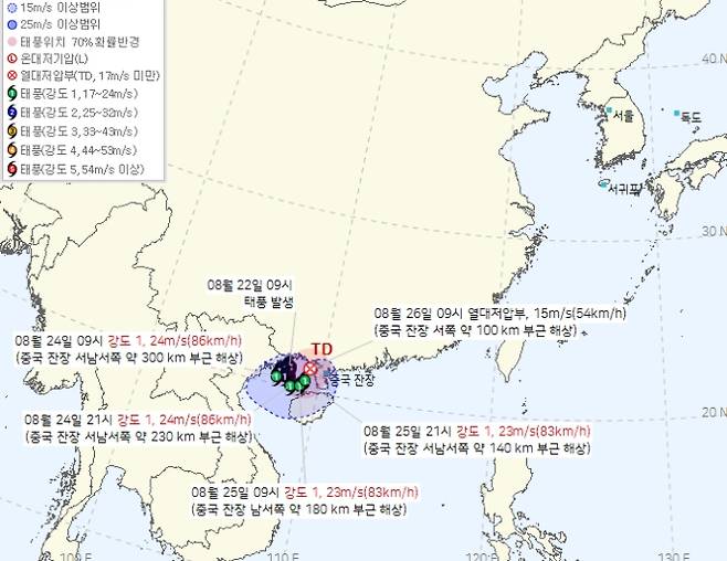 19호 태풍 나라 예상 경로
