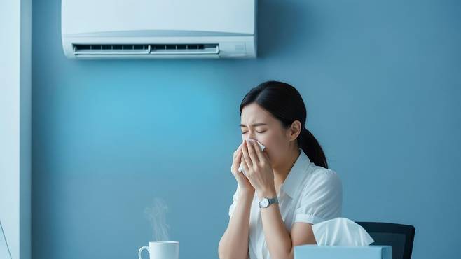 여름 감기는 바이러스로 감염으로 인해 발생하며, 충분한 수분 섭취와 휴식이 필요하다｜출처: 클립아트코리아