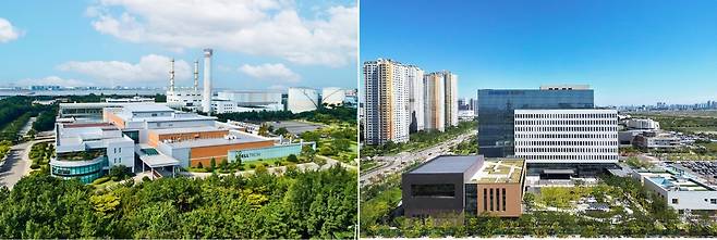 인천 송도에 위치한 셀트리온(왼쪽)과 삼성바이오에피스. [셀트리온, 삼성바이오에피스 제공]