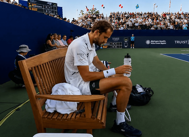 ATP 250 윈스턴세일럼오픈에서 초반 탈락한 다닐 메드베데프.