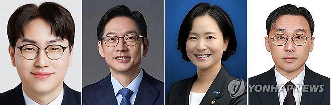 청와대 인사 발표 (서울=연합뉴스) 청와대는 이재명 대통령이 30일 국가인공지능전략위원회 부위원장에 하정우 전 AI수석(왼쪽부터)을 지명했다고 밝혔다. 또한 대통령 정무특별보좌관에 김경수 전 경남지사를, 대통령비서실 AI미래기획수석비서관에는 조국혁신당 이해민 의원을, 대통령비서실 메가프로젝트 보좌관에 이원주 기후환경부 에너지전환정책실장을 발탁했다고 밝혔다. 2026.8.30 [청와대 제공. 재판매 및 DB 금지] photo@yna.co.kr