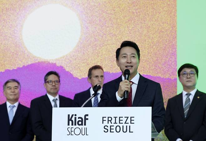 '2026 키아프·프리즈 서울' 개막식에서 축사하는 오세훈 서울시장 [서울시 제공. 재판매 및 DB 금지]