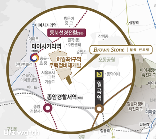 브라운스톤월곡센트럴 위치도./자료=분양 홈페이지 갈무리