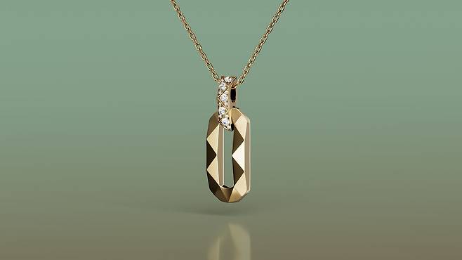 O pingente Laurence Graff Signature Pavé Diamond Chain Pendant apresenta um pingente alongado montado em uma corrente delicada. Está disponível nos tamanhos pequeno, médio e grande, dependendo do tamanho do pingente. Foto: Graff