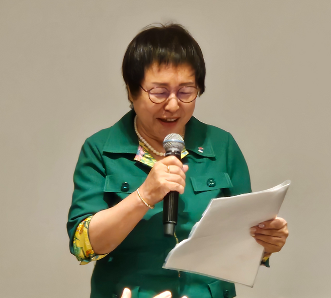 축사를 하고 있는 조태숙 서울시관광협회 회장의 모습