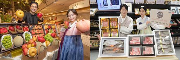 각 유통 채널이 올해 추석연휴를 맞아 프리미엄·산지직송 수요를 겨냥한 다양한 선물세트를 선보인다.  [사진=현대백화점·이마트]