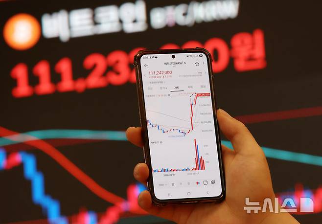[서울=뉴시스] 조성우 기자 = 비트코인 가격이 8만 달러 선을 넘어선 25일 서울 서초구 빗썸라운지 모니터에 비트코인 등 암호화폐 시세가 표시되고 있다. 2026.08.25. xconfind@newsis.com