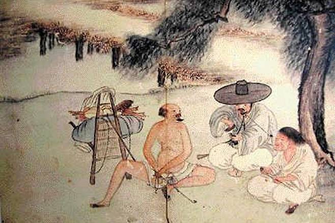 이교익 '쉴 때 피는 담배 한모금' [국립중앙박물관 소장]