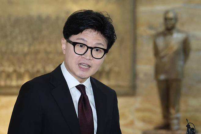 한동훈 무소속 의원이 9일 서울 여의도 국회에서 김승원 법무부 장관 후보자 의혹과 관련해 발언을 하고 있다. 2026.9.9 뉴스1