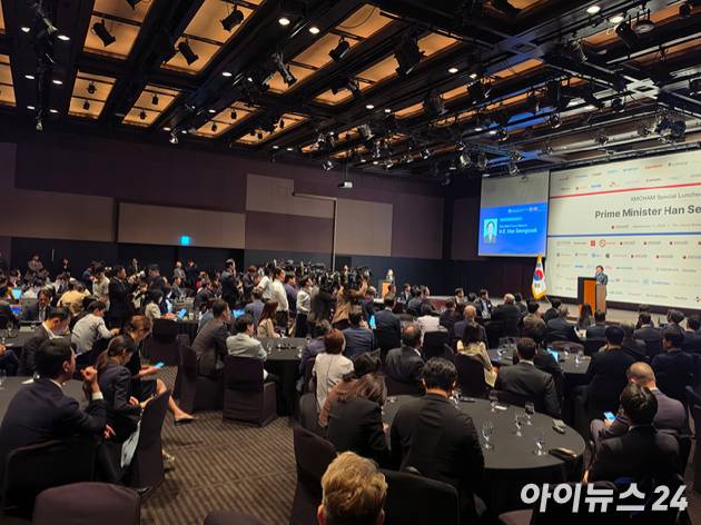 11일 서울 중구 호텔 신라에서 열린 주한미국상공회의소(암참) 초청 특별 간담회 행사장. [사진=황세웅 기자]