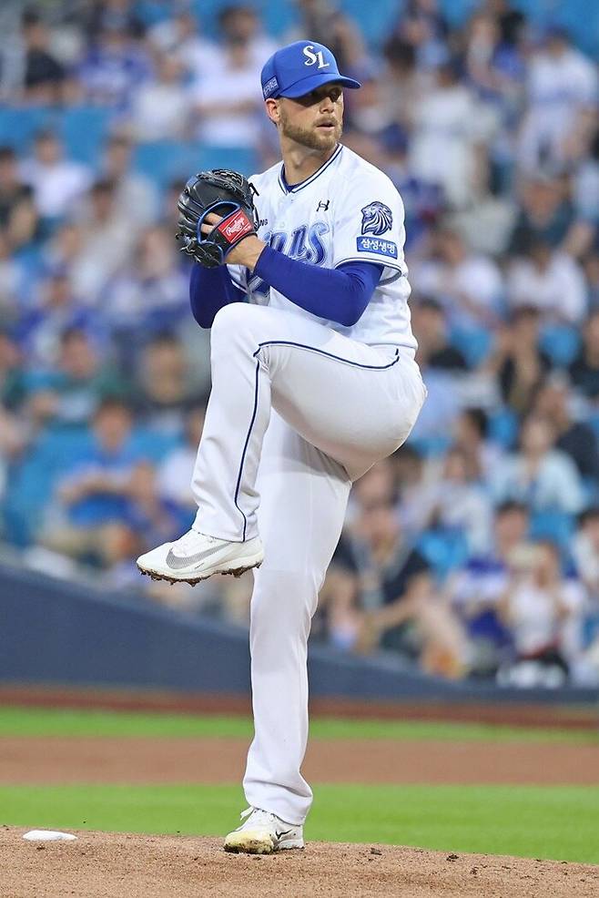 ▲ 오스틴 보스. 올해 아리엘 후라도의 부상에 따른 6주 단기 대체 외국인 선수로 삼성 라이온즈에 합류했던 보스는 마지막 3경기에서 활약하며 가능성을 내비쳤다. NC 다이노스의 커티스 테일러가 부상으로 이탈하자 대체 카드 후보로 거론됐지만 계약으로 이어지진 않았다. NC는 12일 마이크 클레빈저 영입을 공식 발표했다. ⓒ삼성 라이온즈