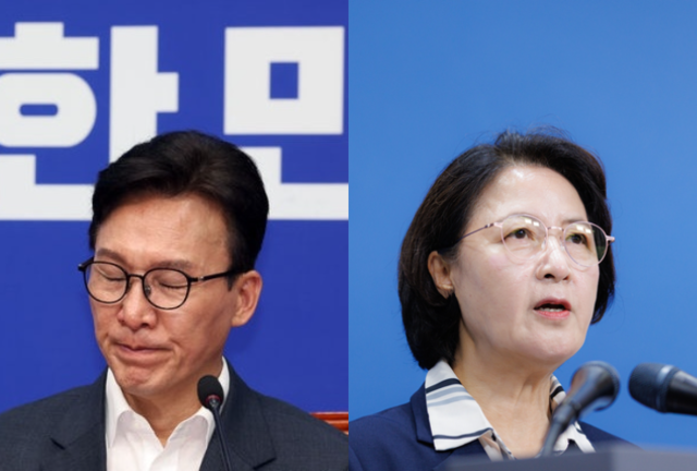 김민석(왼쪽) 더불어민주당 대표와 추미애 경기지사.