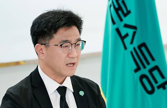 오준호 기본소득당 당대표가 7일 서울 여의도 기본소득당사에서 열린 최고위원회의에 참석해 모두발언하고 있다. 2026.9.7/뉴스1