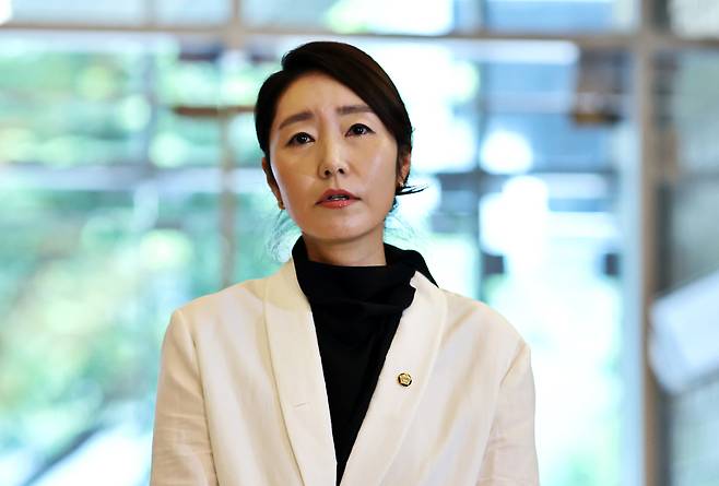강선우 무소속 의원이 지난해 6월26일 여성가족부 장관 후보자로 지명된 뒤 소감을 밝히고 있다. 연합뉴스