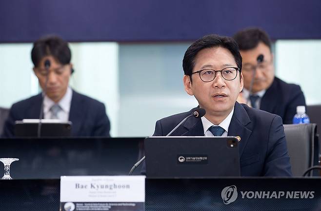 발언하는 배경훈 부총리 겸 과학기술정보통신부 장관 (서울=연합뉴스) 배경훈 부총리 겸 과학기술정보통신부 장관이 14일 서울 중구 서울중앙우체국에서 열린 '한-중앙아시아 미래 AI 과학기술 파트너십 장관회의'에서 발언하고 있다. 2026.9.14 [과학기술정보통신부 제공. 재판매 및 DB 금지] photo@yna.co.kr
