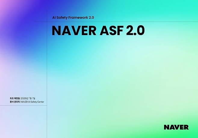 [서울=뉴시스] 네이버가 인공지능(AI) 안전성 체계 'ASF 2.0'을 발표하며 관리 범위를 확대했다. (사진=네이버 제공) *재판매 및 DB 금지