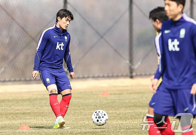 생애 처음으로 축구대표팀에 선발된 김민수.  ⓒ 뉴스1 김도우 기자