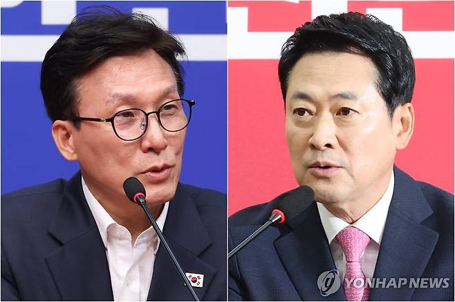 더불어민주당 김민석 대표(왼쪽)와 국민의힘 장동혁 대표 [연합뉴스 자료사진]