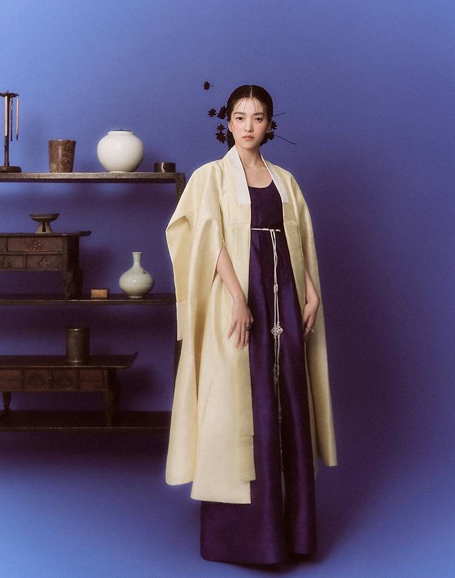 Actor Kim Tae-ri wearing the newly designed hanbok from this year's Culture Ministry's ″Hanbok Wave″ project MINISTRY OF CULTURE, SPORTS AND TOURISM