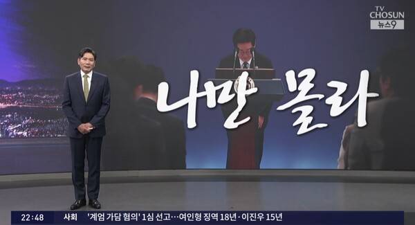 ▲지난 21일 TV조선 뉴스9 방송화면 갈무리