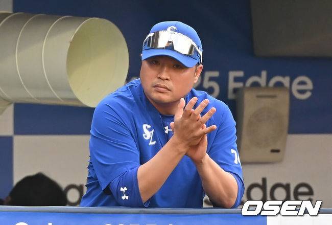 [OSEN=대구, 이석우 기자]  삼성 라이온즈 박한이 코치 067 2025.06.25 / foto0307@osen.co.kr