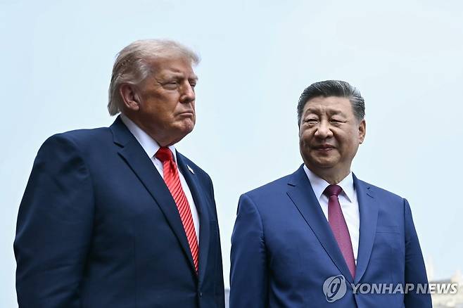 지난 5월 베이징에서 만난 미중 정상 [AP=연합뉴스. 재판매 및 DB 금지]