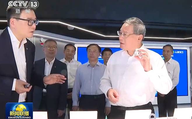 상하이 방문한 리창 총리 [CCTV 캡처. 재판매 및 DB 금지]