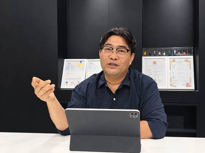 김형준 테사 대표가 서울 강남구 테사 본사에서 이데일리와 인터뷰를 하고 있다. (사진=서민지 기자)