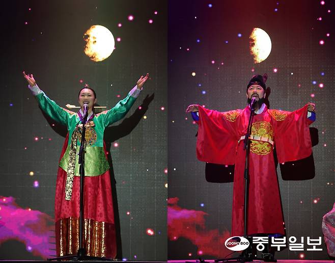 29일 오후 수원시 화성행궁에서 진행된 제 63회 수원화성문화제 프레스데이에서 공연자들이 '선유몽'을 선보이고 있다. 임채운기자