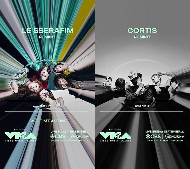 방탄소년단 외에도 르세라핌, 코르티스 등 다양한 K팝 아티스트들이 VMA 수상 후보에 거론되며 K팝 성장을 다시한번 증명해냈다/사진제공=VMA