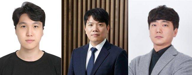 [서울=뉴시스] (왼쪽부터)  박성재 연구원(공동 제1저자), 한혁수 서울캠퍼스 신소재공학부 교수, 김병현 ERICA캠퍼스 에너지바이오학과 교수. (사진=한양대 제공) 2026.09.29. photo@newsis.com *재판매 및 DB 금지