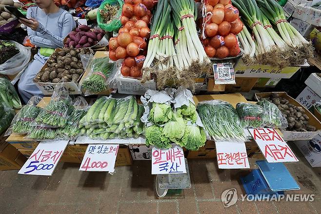 서울의 한 전통시장 채소상점 [연합뉴스 자료사진] 2026.9.18