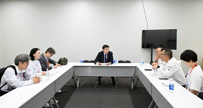 현장 간담회 모습. /사진=대한체육회