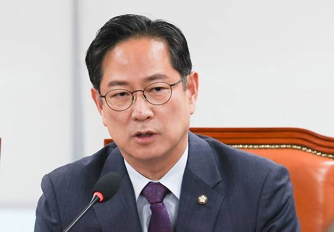 박수영 국민의힘 의원이 지난 9월 10일 오전 서울 여의도 국회 의원회관에서 ‘미래대응기금? 미래저당기금!- 162조 정권쌈짓돈’을 주제로 열린 긴급진단토론회에서 인사말을 하고 있다. ⓒ뉴시스