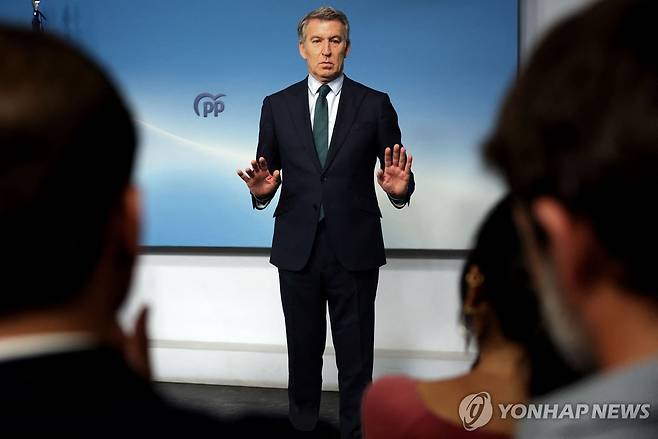 여론조사 1위의 제1야당 국민당의 누녜스 페이호 대표 [AFP=연합뉴스. 재판매 및 DB 금지]
