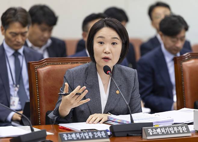 이소영 중소벤처기업부 장관이 산업통상자원중소벤처기업위원회 국정감사에 출석해 의원 질의에 답하고 있다. 2026.10.7 / 사진=연합뉴스