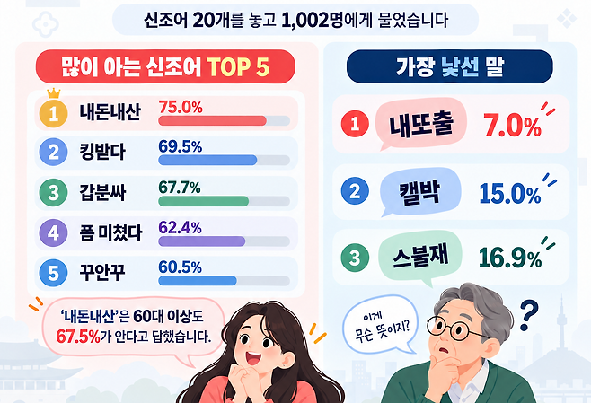 나우앤서베이 신조어 인지도 조사결과